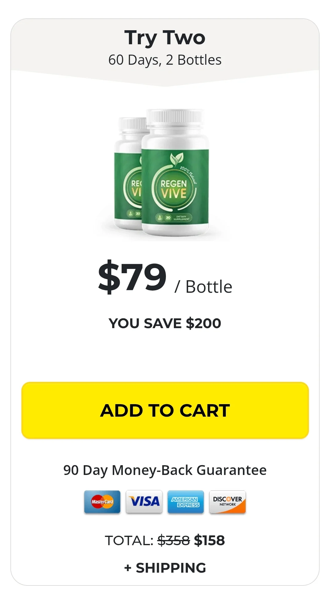 RegenVive™ 2 bottles pricing